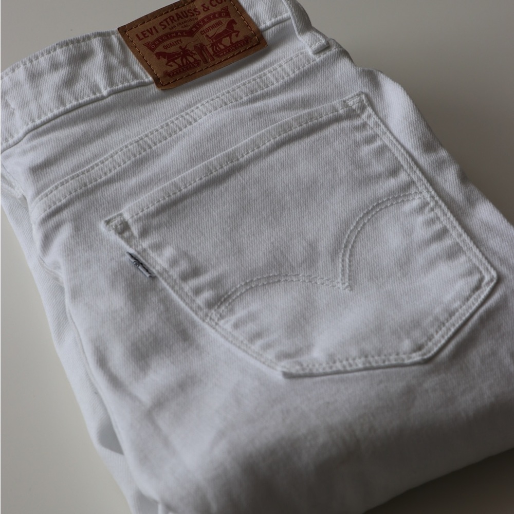 White high rise skinny jeans